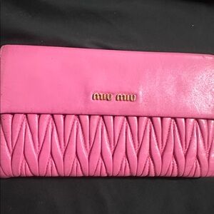Miu Miu Pink Quilted Wallet